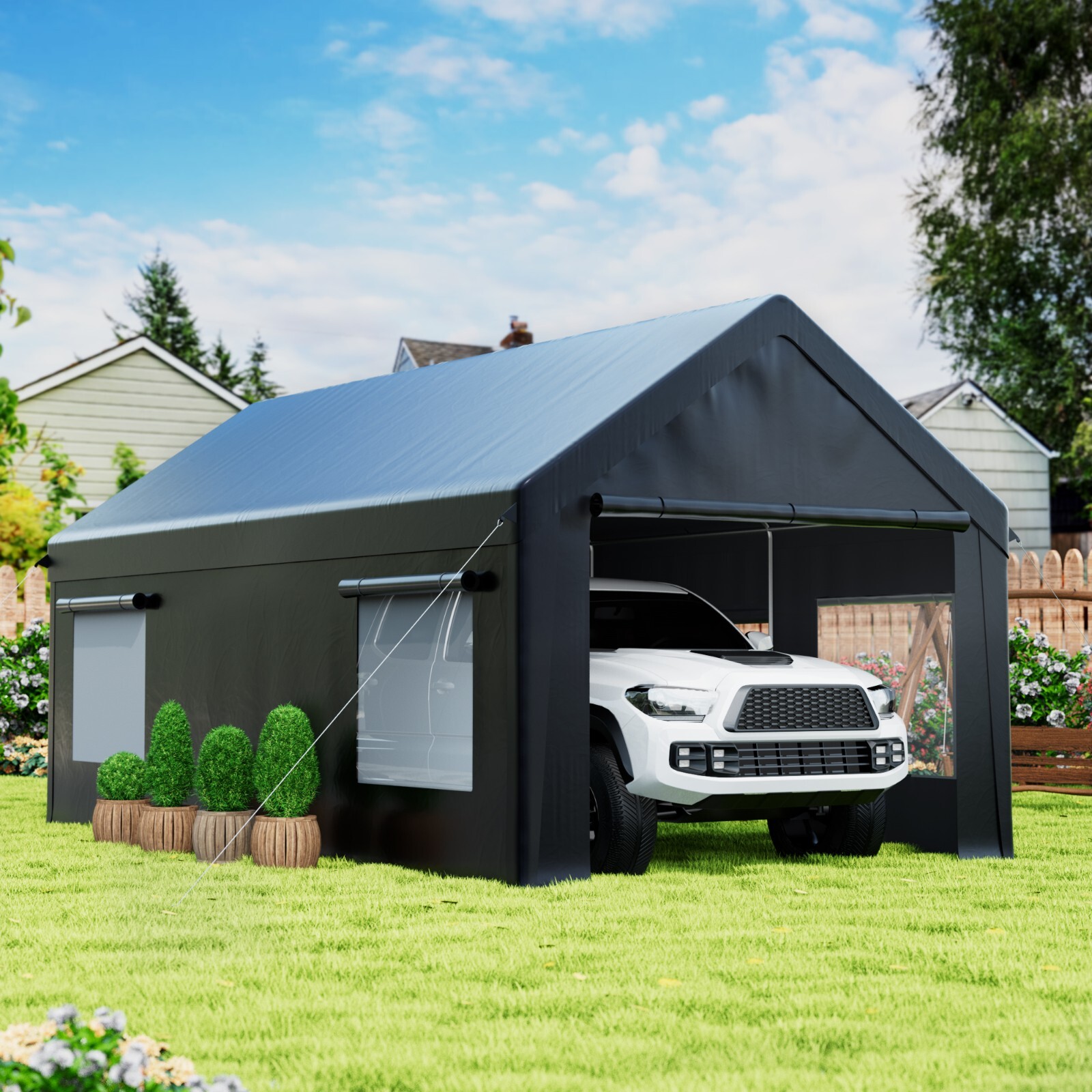 12x20 ft Carport Canopy Car Shelter Garage Heavy Duty Outdoor Party Shed Tent