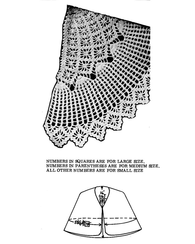 Vtg Crochet Spiderweb Capelet Pattern, Mail Order Design 7304 AB