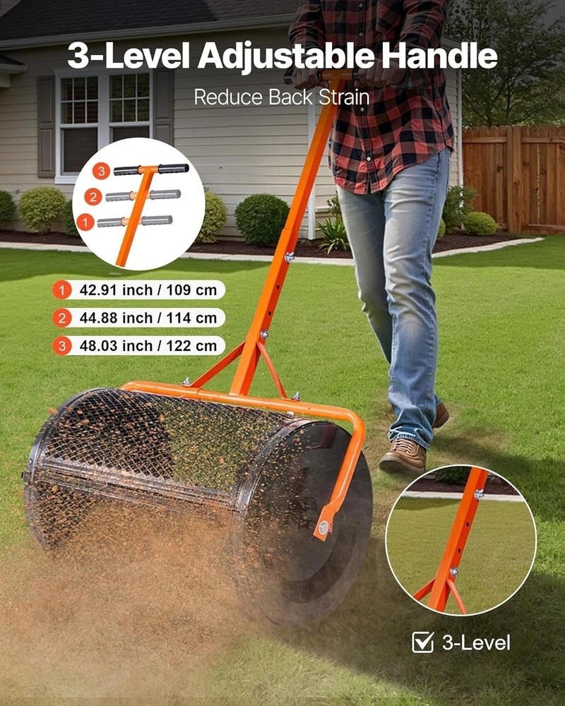 Durable Heavy-Duty Compost Spreader with T-Shaped Handle for Precise Planting