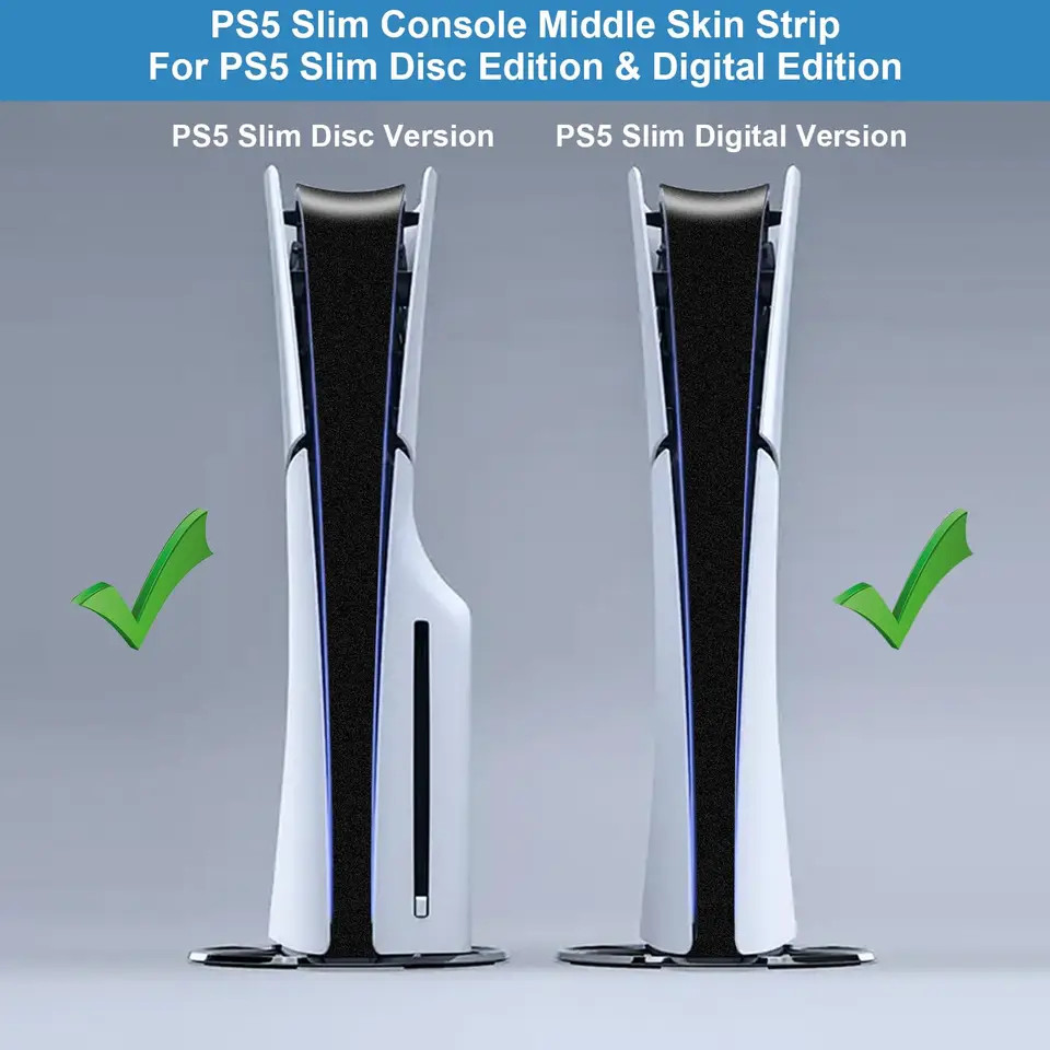 Black PlayStation 5 Middle Skin Only for PS5 Slim Edition Console