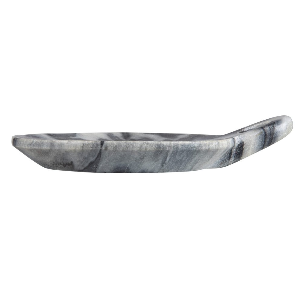 Hand-Carved Marble Dish with Handle, Grey