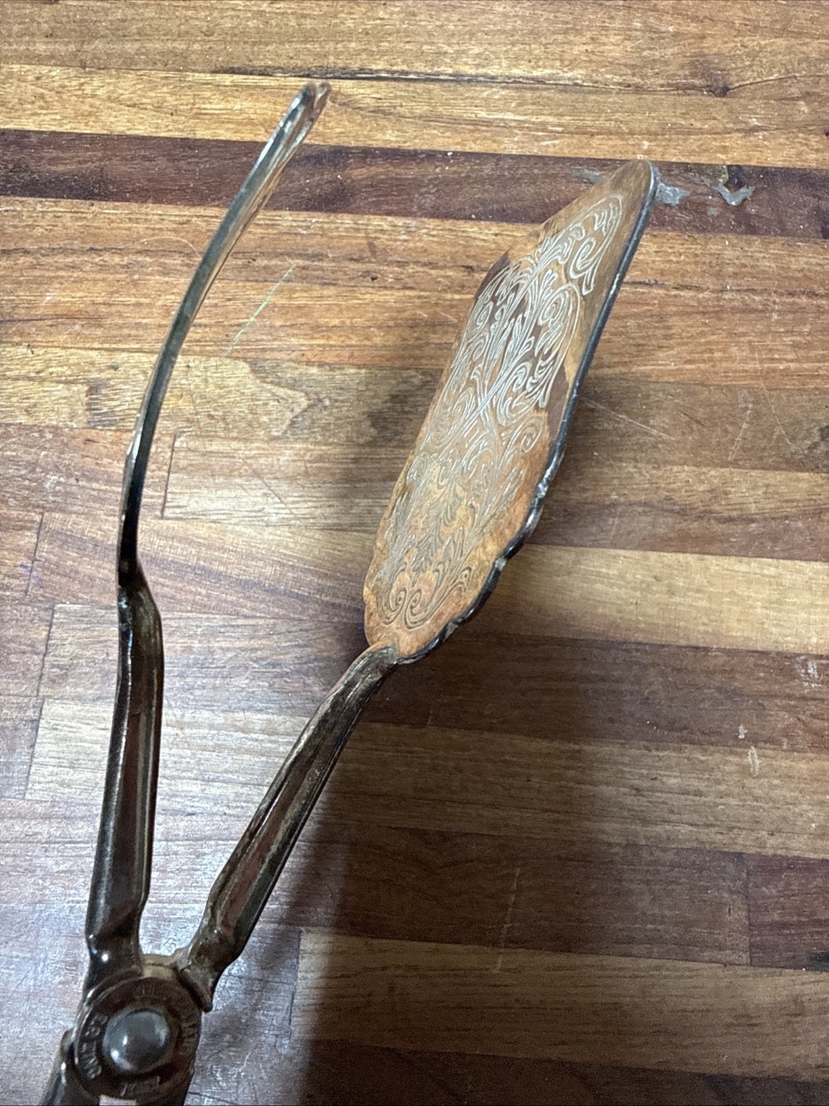 EP Zinc Italy Vintage Silver Plated Pastry / Salad Tongs Scissor Style