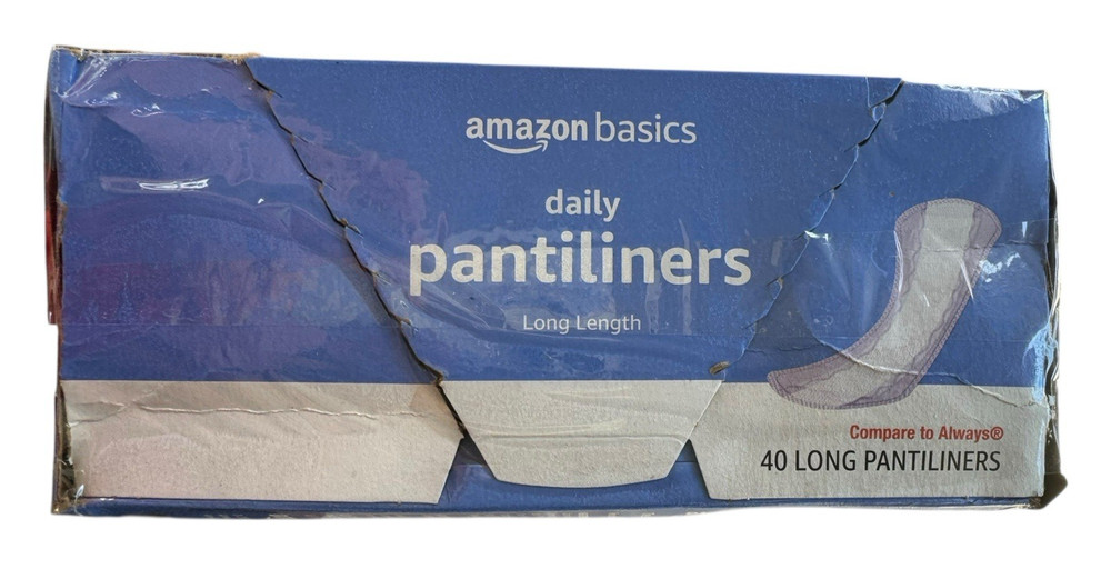 Amazon Basics Daily Pantiliner Long - Unscented - 40 Count