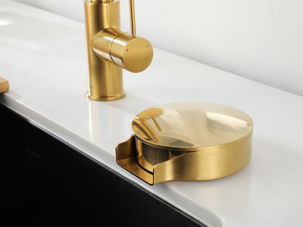 AguaStella ASR01BG Brushed Gold Stainless Steel Glass Rinser Cleaner