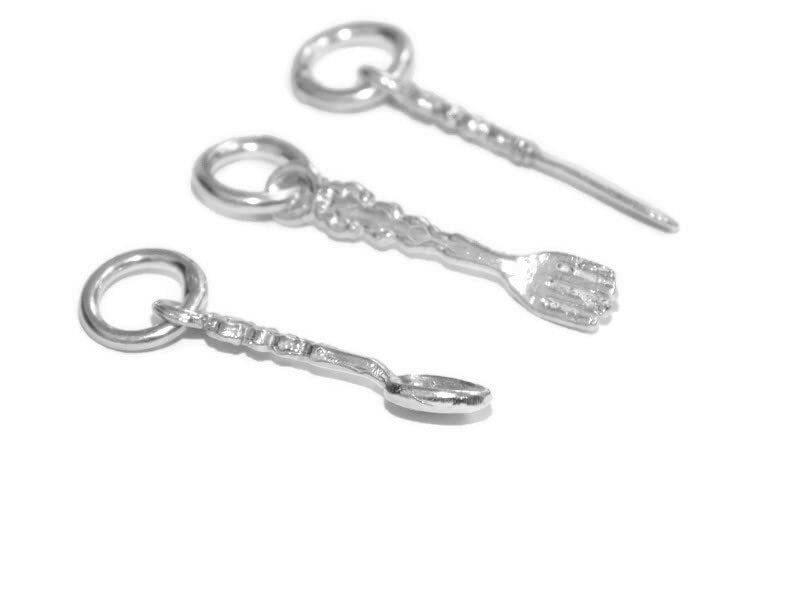 Fancy Fork Charm Pendant .925 Sterling Silver!!