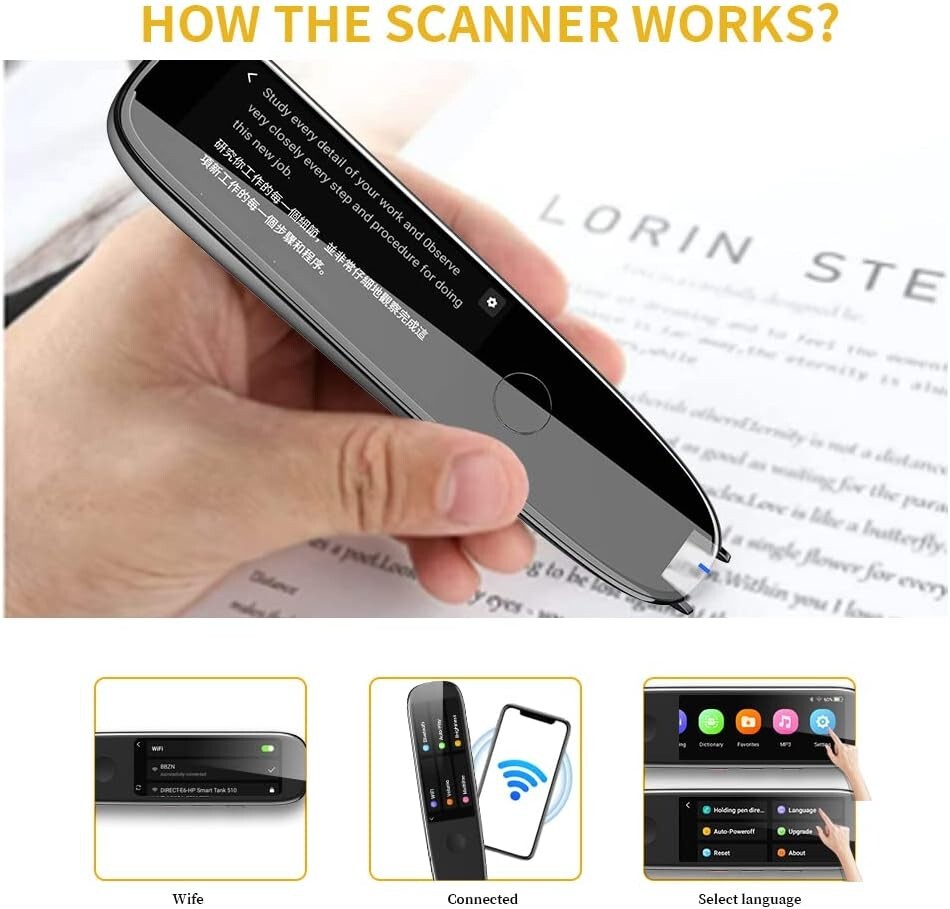 Portable Pen Scanning Translator for Language Learners Electronic Dictionary
