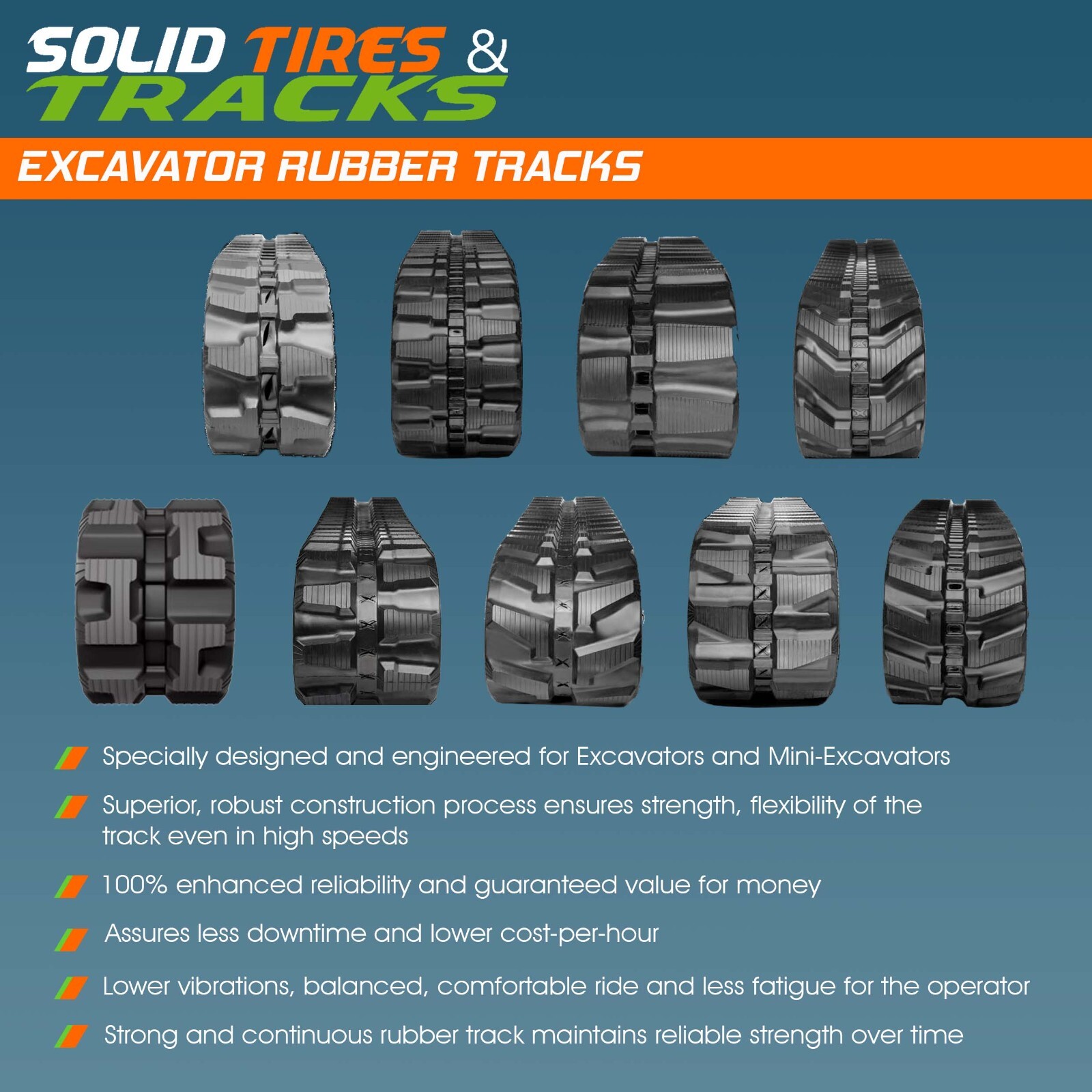 2 Rubber Tracks 7" 180x72x41 for Vermeer S450TX, S650TX, Yanmar ,Hitachi ZX10U-2