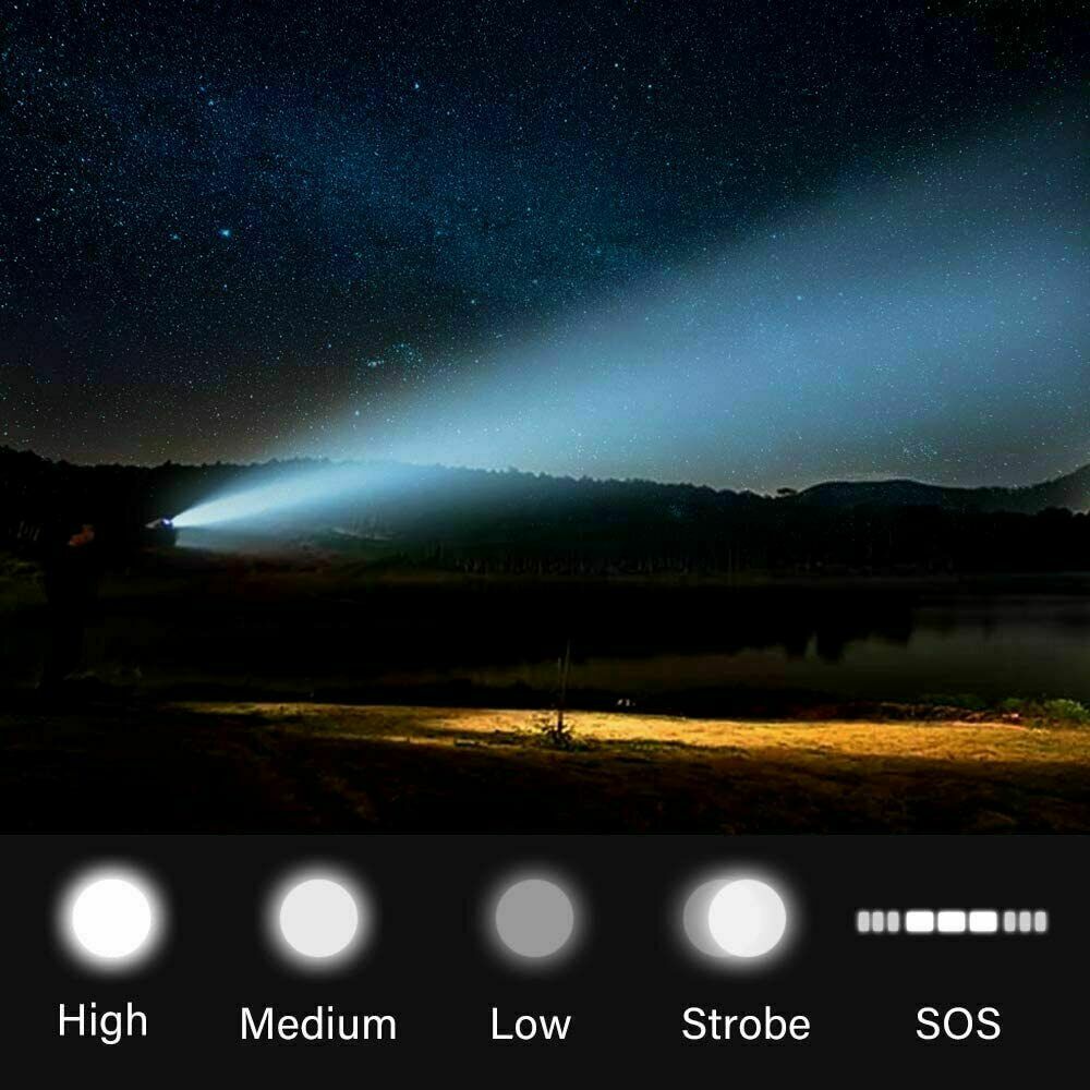 Super-Bright LED Tactical Flashlight Torch With Rechargeable Battery