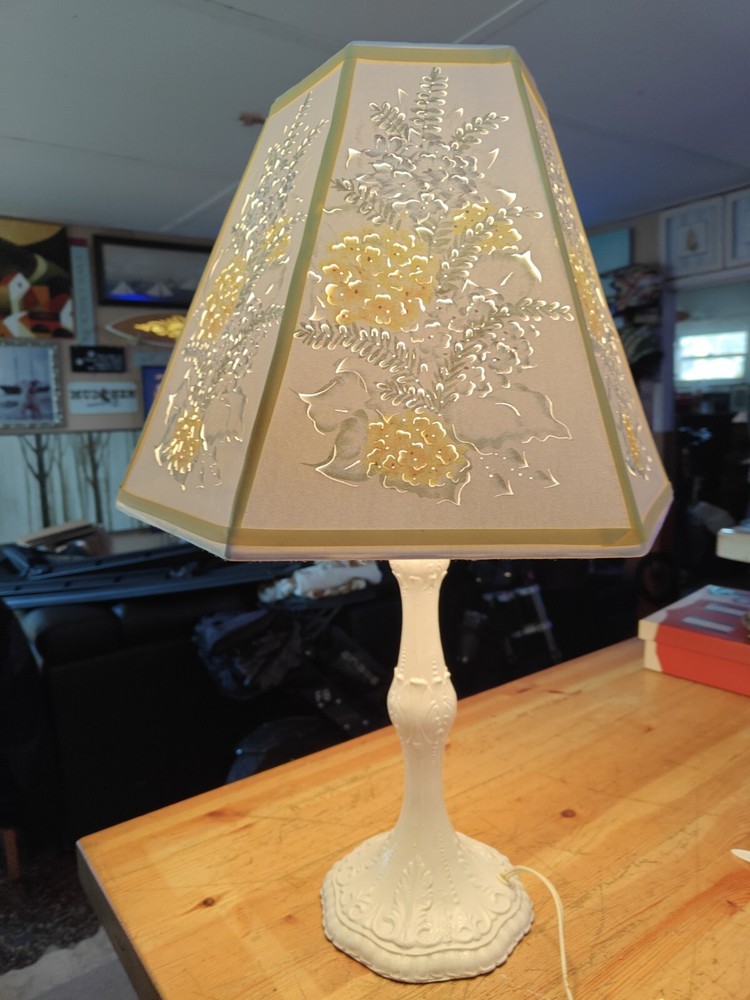 Stunning Lamp W Light Shine Thru Shade