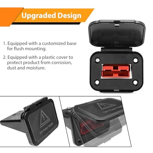 2pcs Battery Quick Connect/Disconnect Electrical Connector Plug with Flush 50A