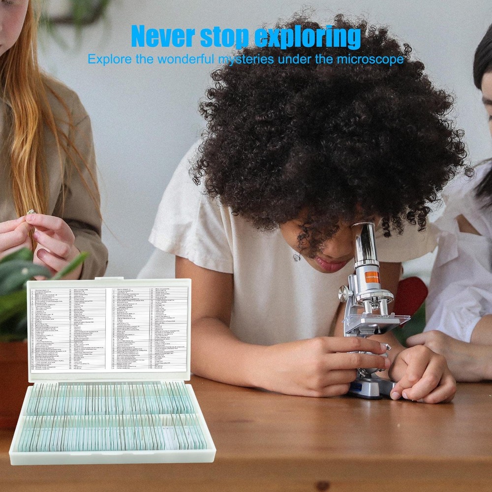 Microscope Slides, 100 Pcs Prepared Slides 100 pcs, Transparent