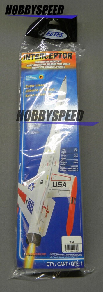 ESTES INTERCEPTOR FLYING MODEL ROCKET KIT  plastic skill level 2 EST1250 NEW
