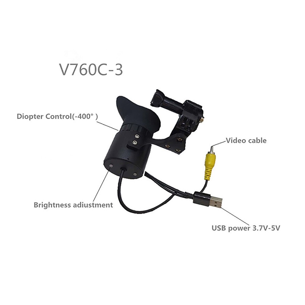 V760C-3 Wearable Head Mounted HD Screen Display 80" Effect FPV Security Monitors