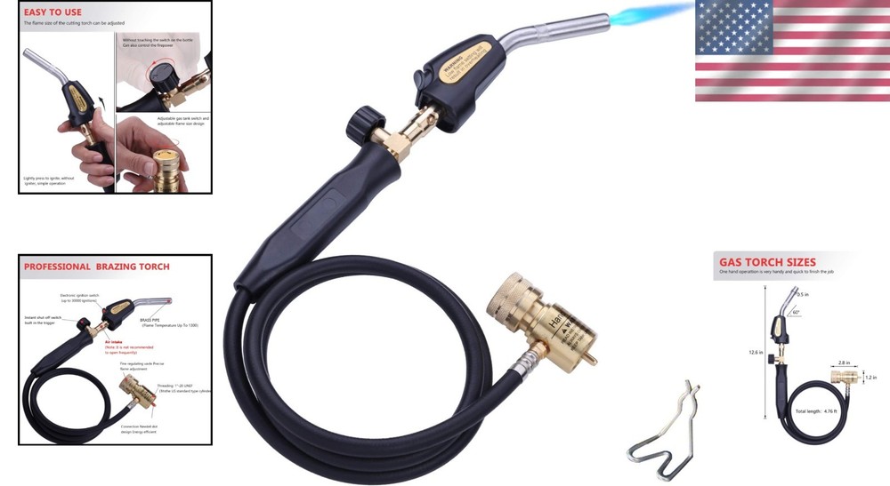 60'' Propane Torch with Quick Ignition - 1900℃ Maximum Temperature