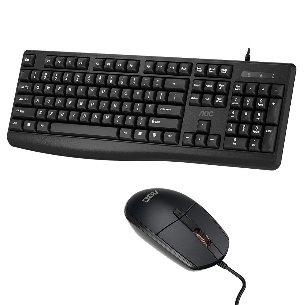 AOC Wired Keyboard Mouse Combo USB 104-Keys Office Adjust DPI Mice PC Notebook