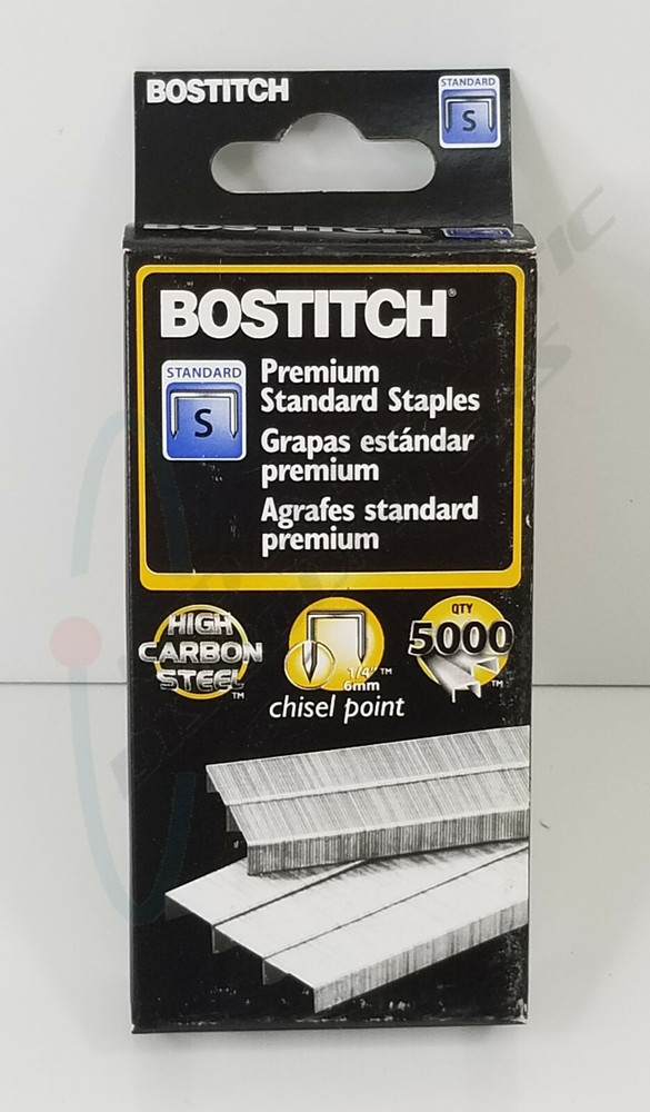 30,000 Stanley Bostitch Standard Staples 1/4" (6mm) Premium Sharp Chisel Point