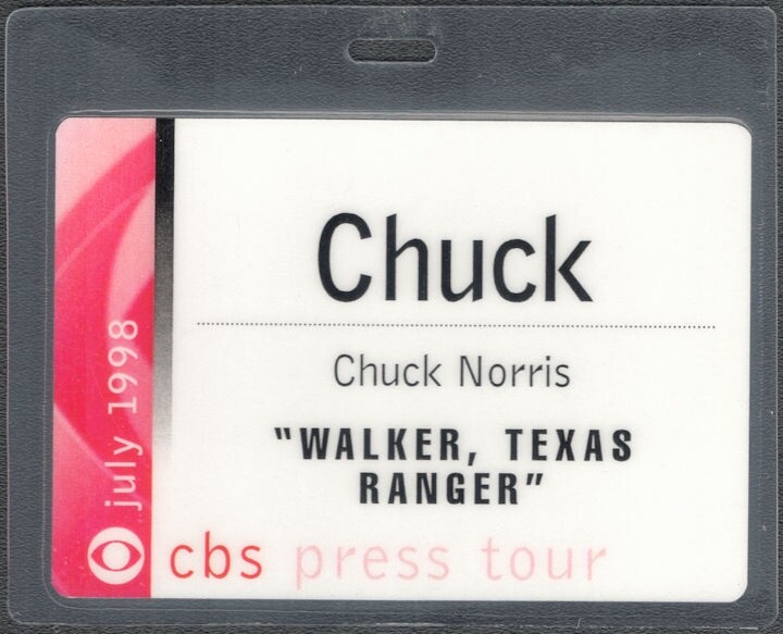 Chuck Norris Backstage Pass - 1998 Laminated Pass