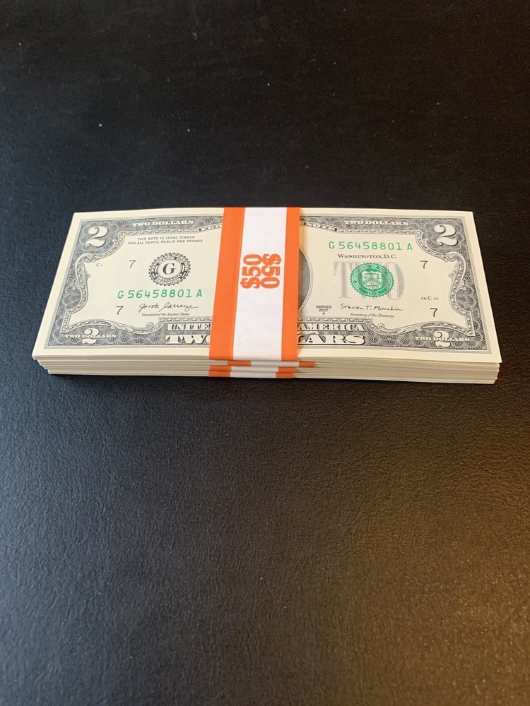 25 ($2) TWO DOLLAR BILLS UNCIRCULATED SEQUENTIAL - Buy More Save More!!