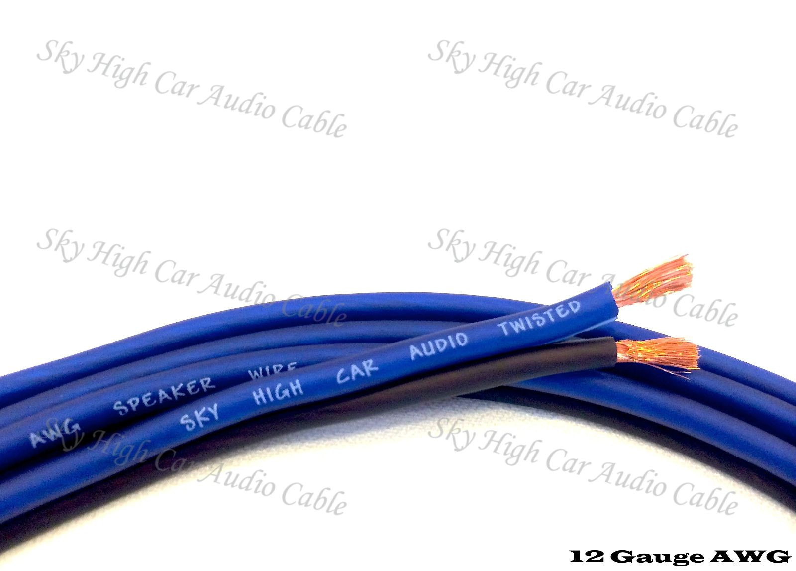 100' feet TRUE 12 Gauge AWG BL/BK  Speaker Wire Car Home Audio ft GA