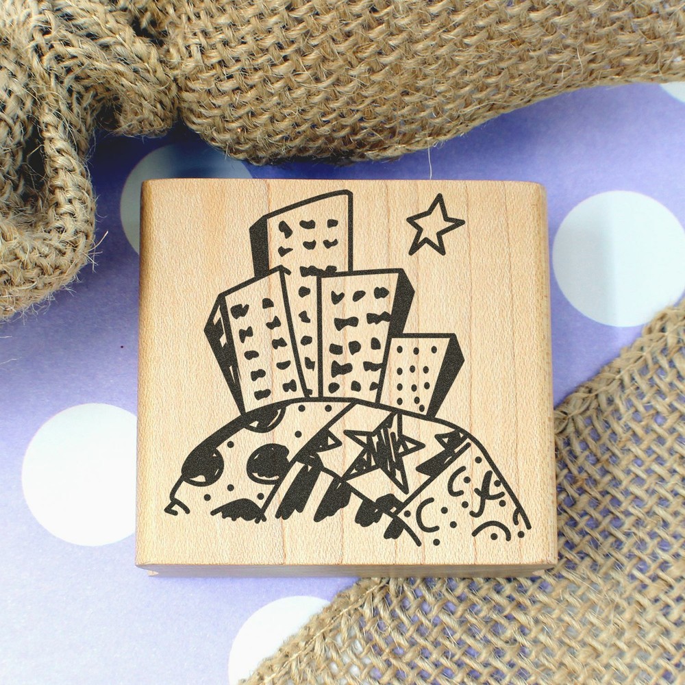 Skyscrapers Art Rubber Stamp