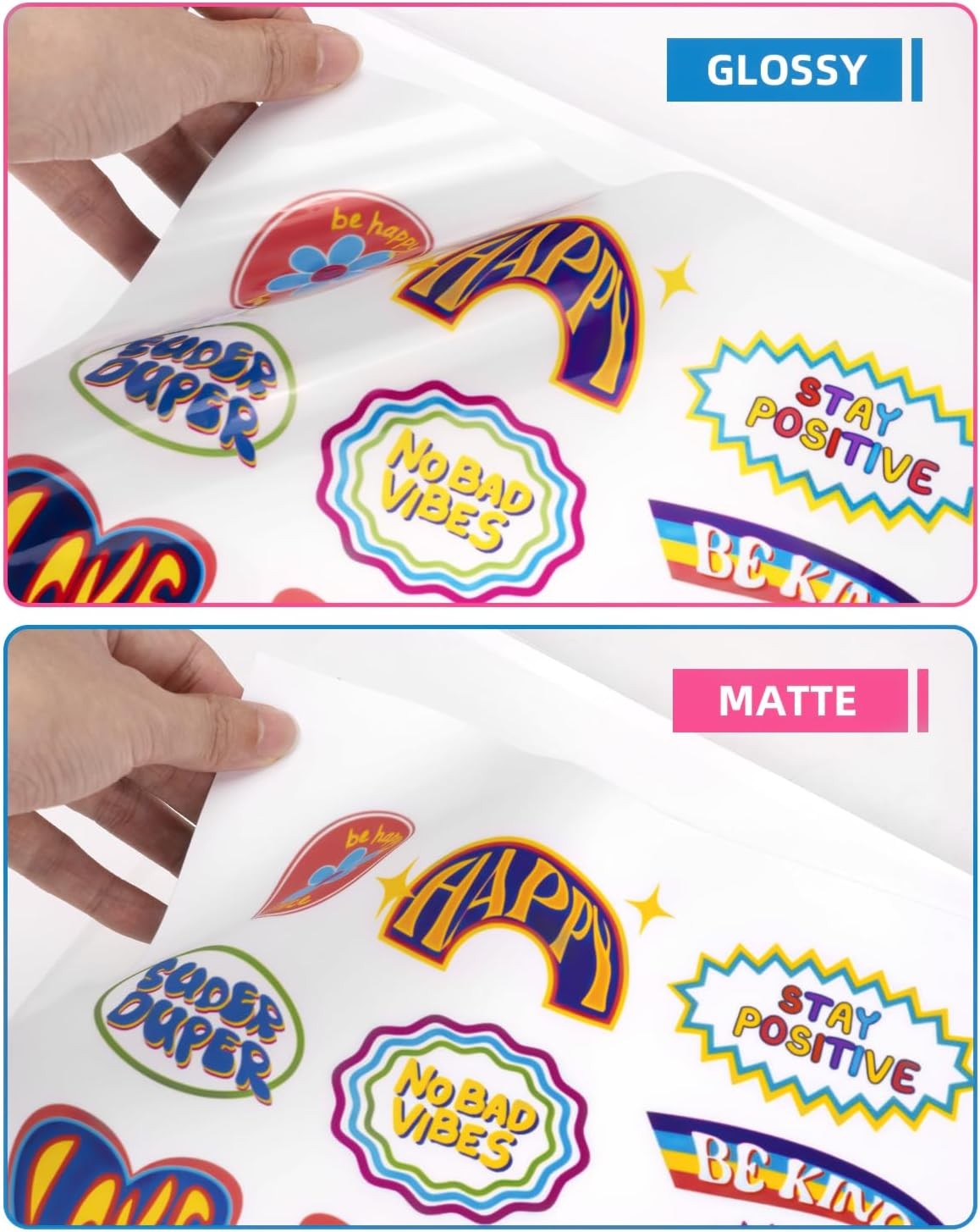 20 Printable Vinyl Sticker Paper 8.5x11 Glossy Waterproof Decal for Laser Inkjet