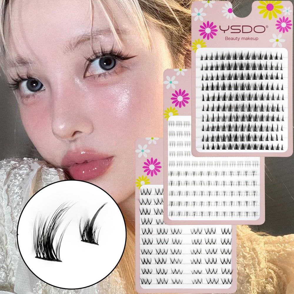 False Eyelashes Set for Professional Makeup 7-11mm Black Cluster Style