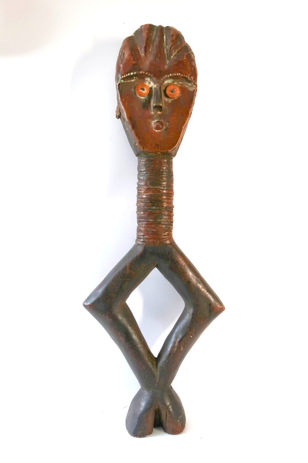 Vintage Sango Mbumba Reliquary Figure Gabon African Tribal Art Statue 22" Wood