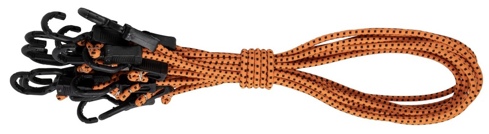 10 Pack 48" Adjustable Bungee Cords with Hooks Orange Black All Purpose