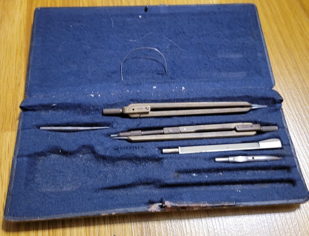 VINTAGE OLD SCHOOL HELIX LONG DRAWING COMPASS TECHNICAL DRAUGHTSMAN TOOLS