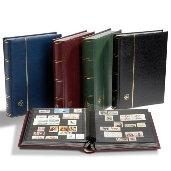 Premium Leather Stockbook with Slipcase-Wine Red