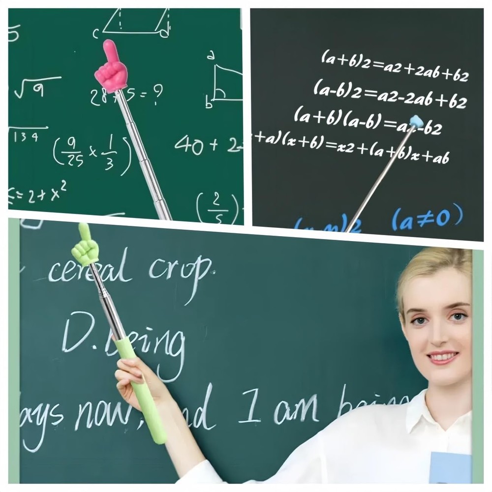 DOLANFYE Pointer Finger Stick Extendable Hand for Teachers with Pink