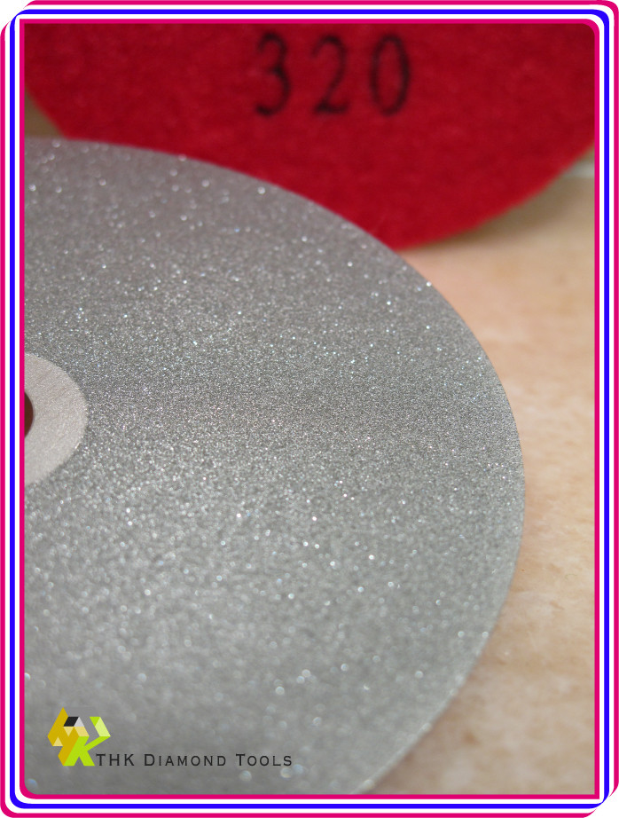 10 x 100mm 4" THK Diamond FLAT LAP lapping grinding wheel disc hook loop backed