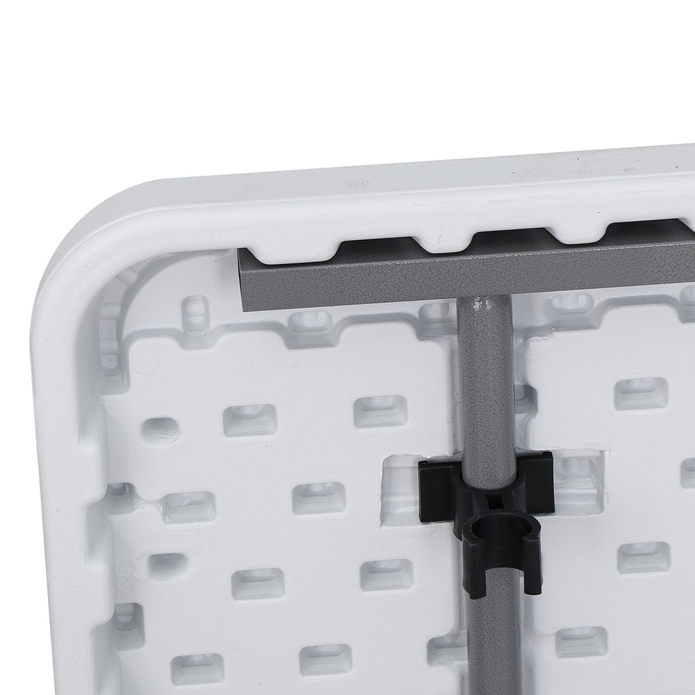 2PCS 8FT Folable Camping Table w/Handle Lock Dining Table Picnic Camping Table