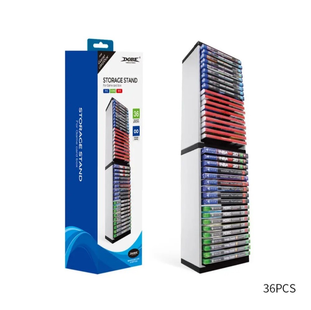 36-Game Disc Stackable Storage Tower Rack for PS5/PS4/XBOX/NS