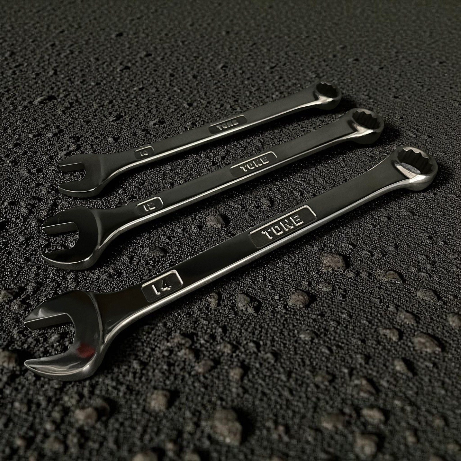 Tone TMS300 Titanium Combination Wrench set 10mm, 12mm, 14mm | Made in Japan