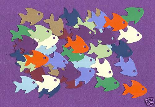 TINY  FISH die cuts scrapbook cards