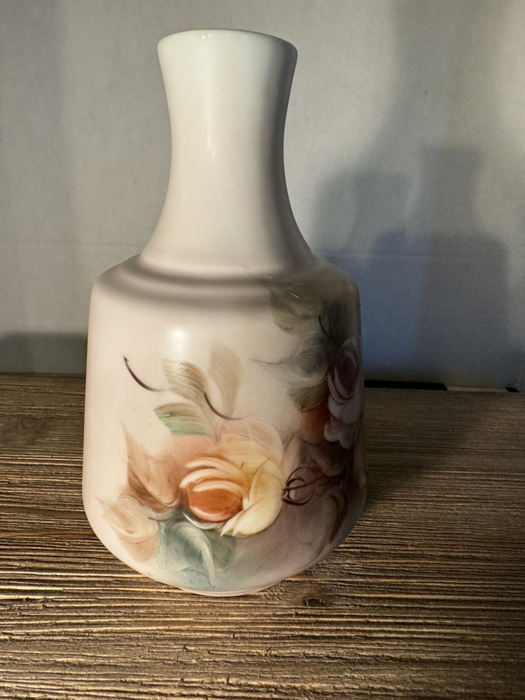 Hand painted Signed satin finish vase
