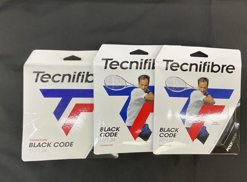Tecnifibre Black Code 17 Gauge Tennis String 3 Pack