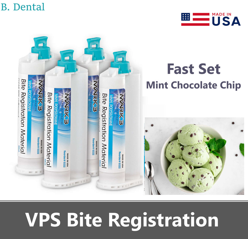 Dental VPS Bite Registration FAST SET Impression Material Mint Chocolate 50/Ml