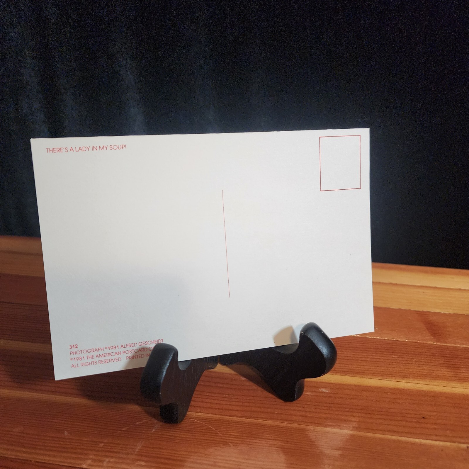 Oh Waiter "There is Lady in My Soup" Postcard Alfred Gescheidt ©1981 4"x6"