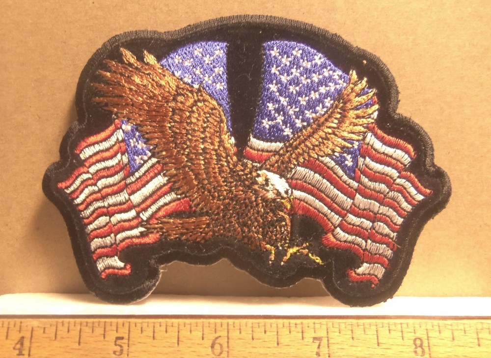 United States Flags with Eagle Embroidered Patch