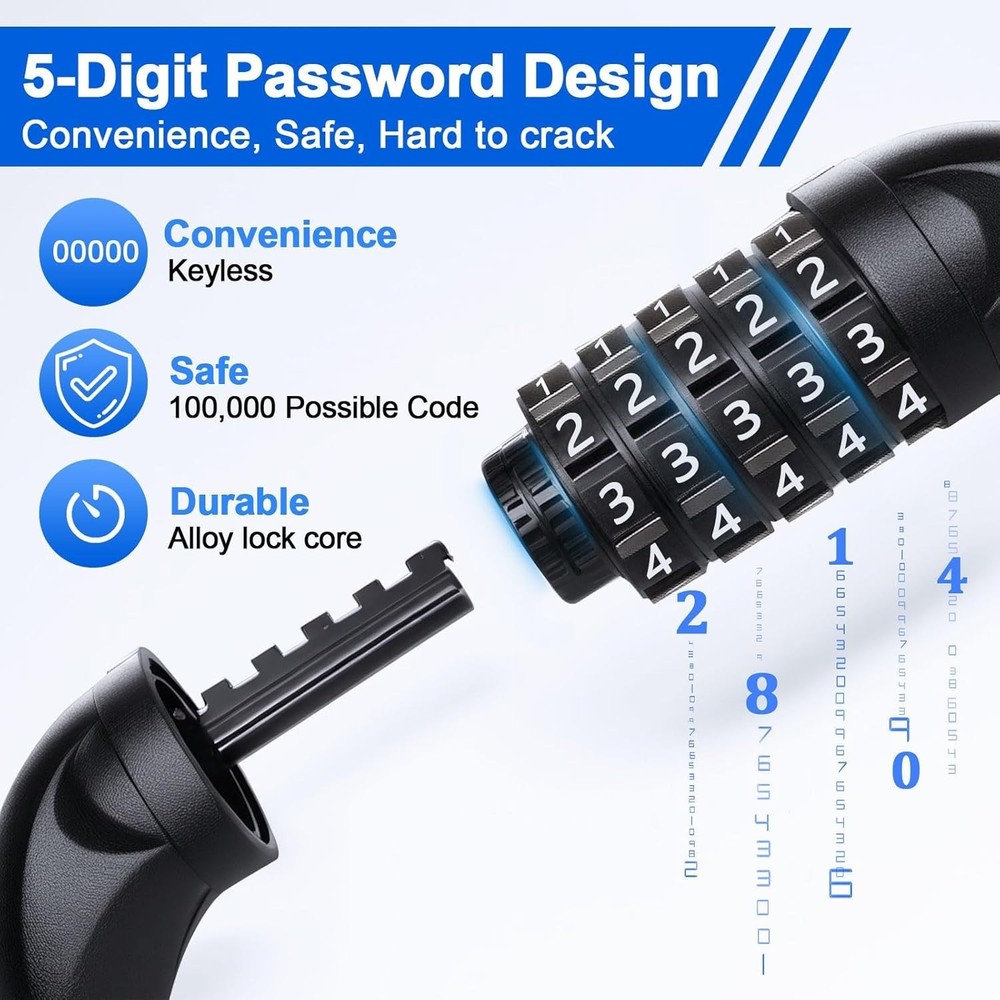 Versatile 3.2ft Heavy Duty Resettable Combination Chain Lock - Ultimate Security