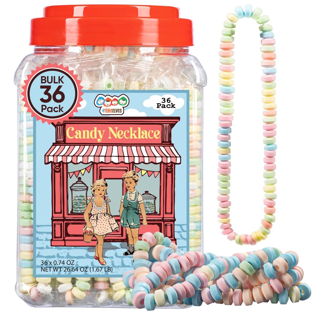 36 Candy Necklaces Individually Wrapped, Easter Candy, Choker Style Nostalgic...