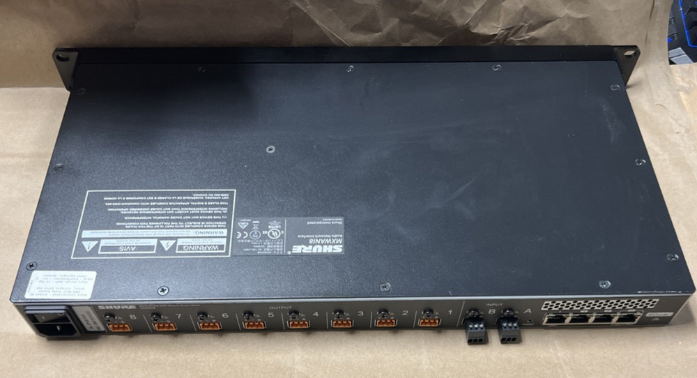 SHURE MXWANI8 MICROFLEX WIRELESS 8-CHANNEL AUDIO NETWORK INTERFACE