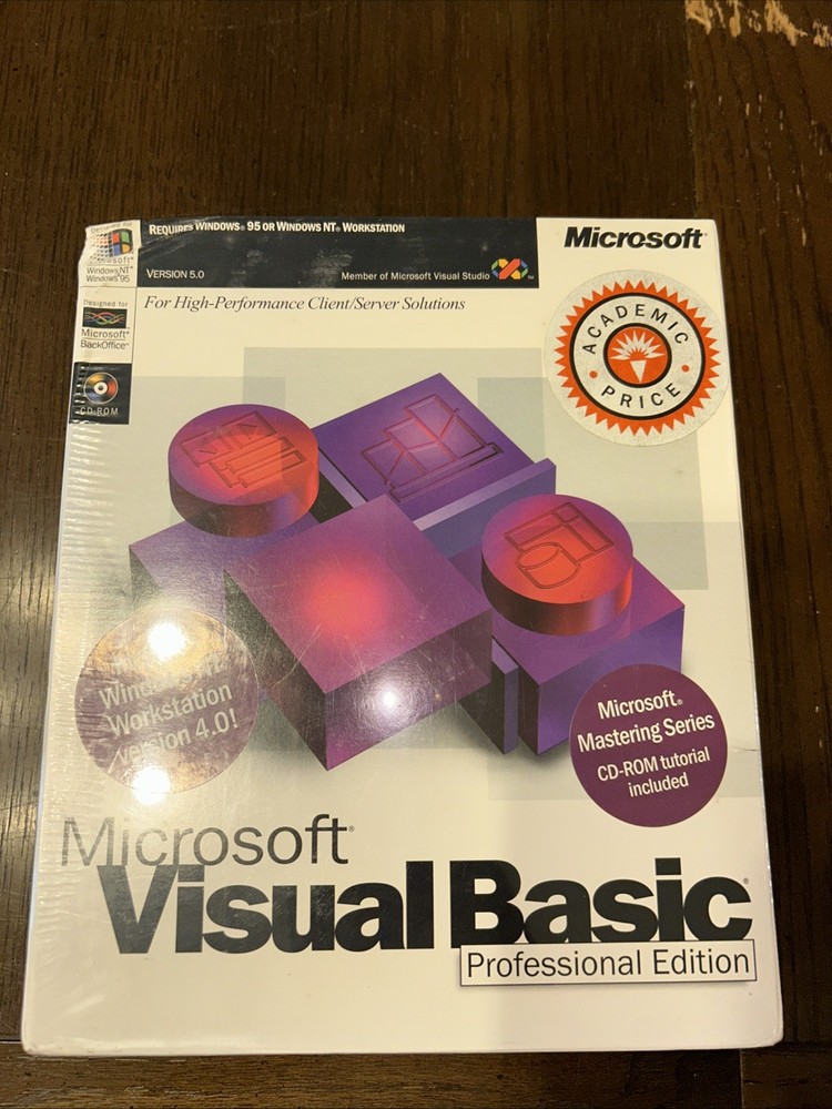 Microsoft Visual Basic Professional Edition Version 5.0 Academic BRAND NEW SEALE