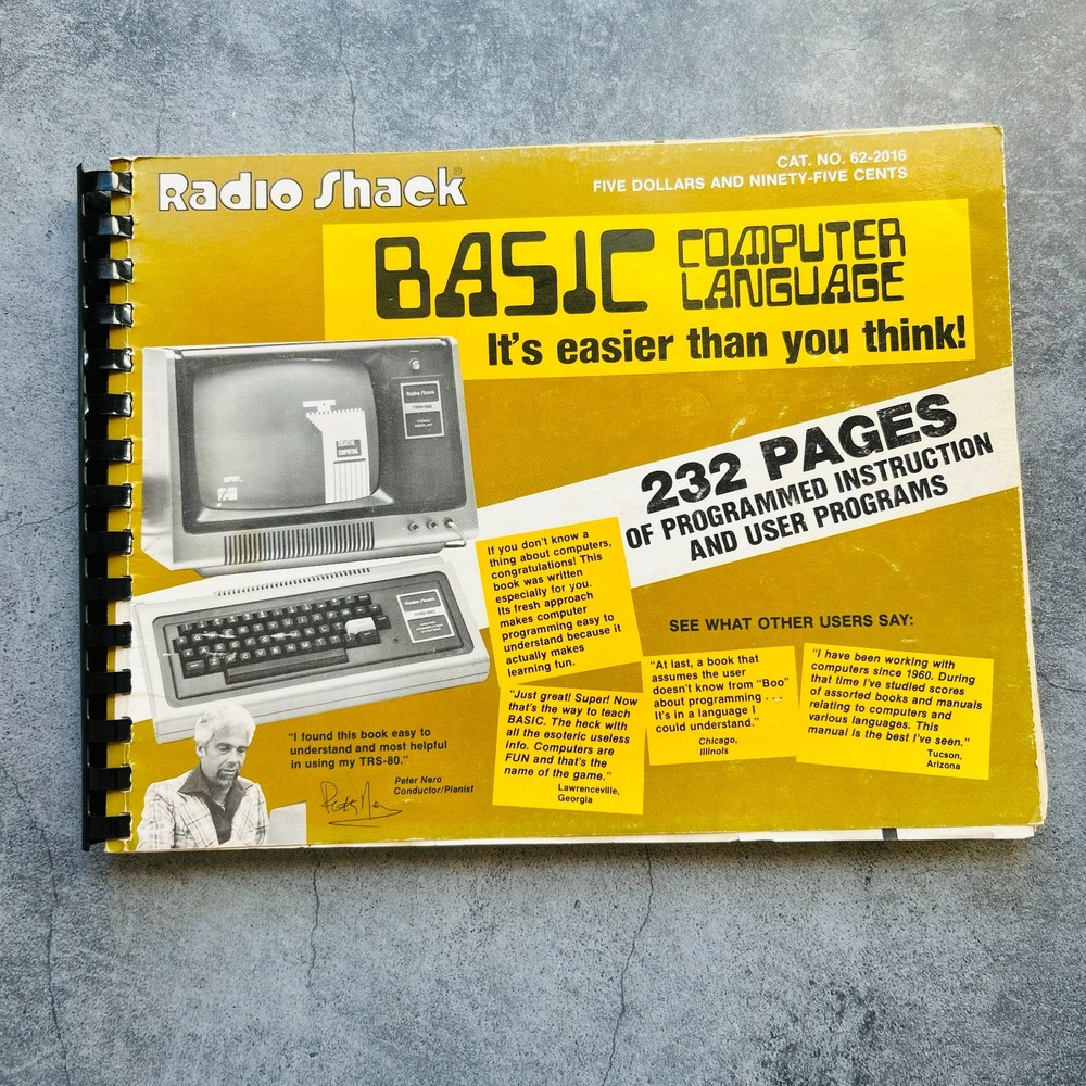 Radio Shack Basic Computer Language Paperback Book 1st Edition 2nd Printing 1978