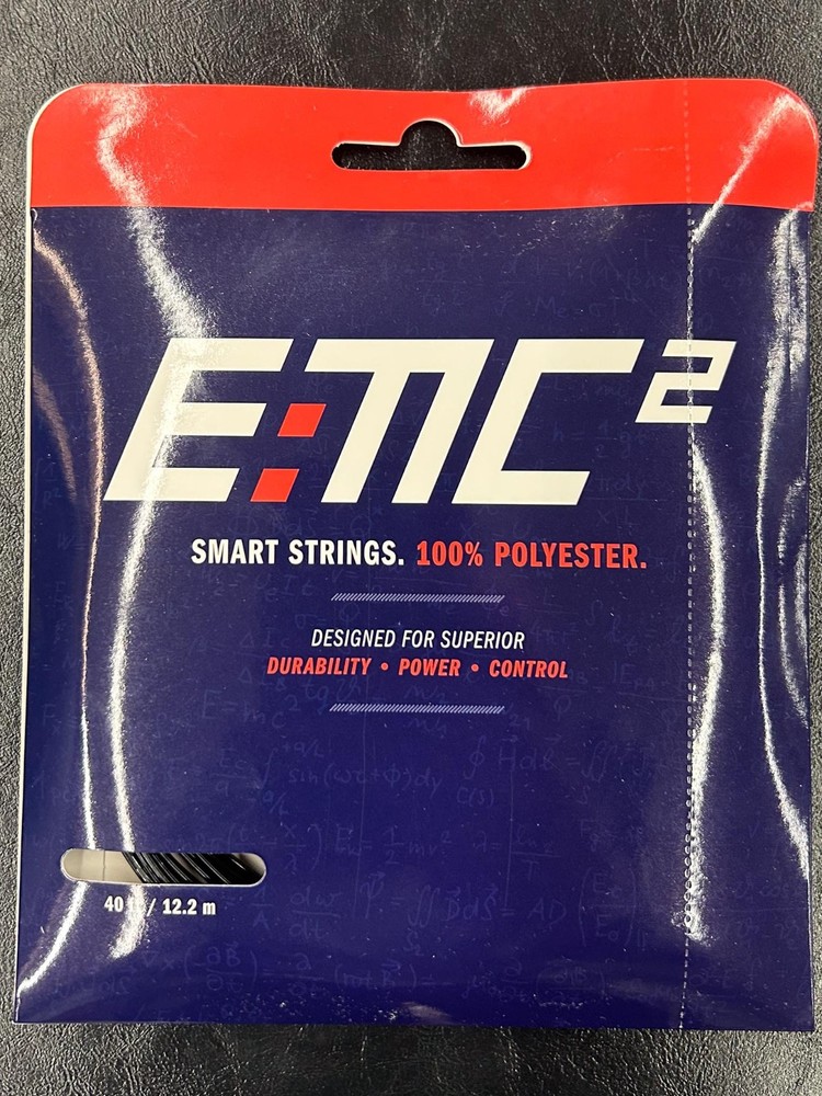E=MC² 100% Polyester Tennis Strings - Black (3 Pack)