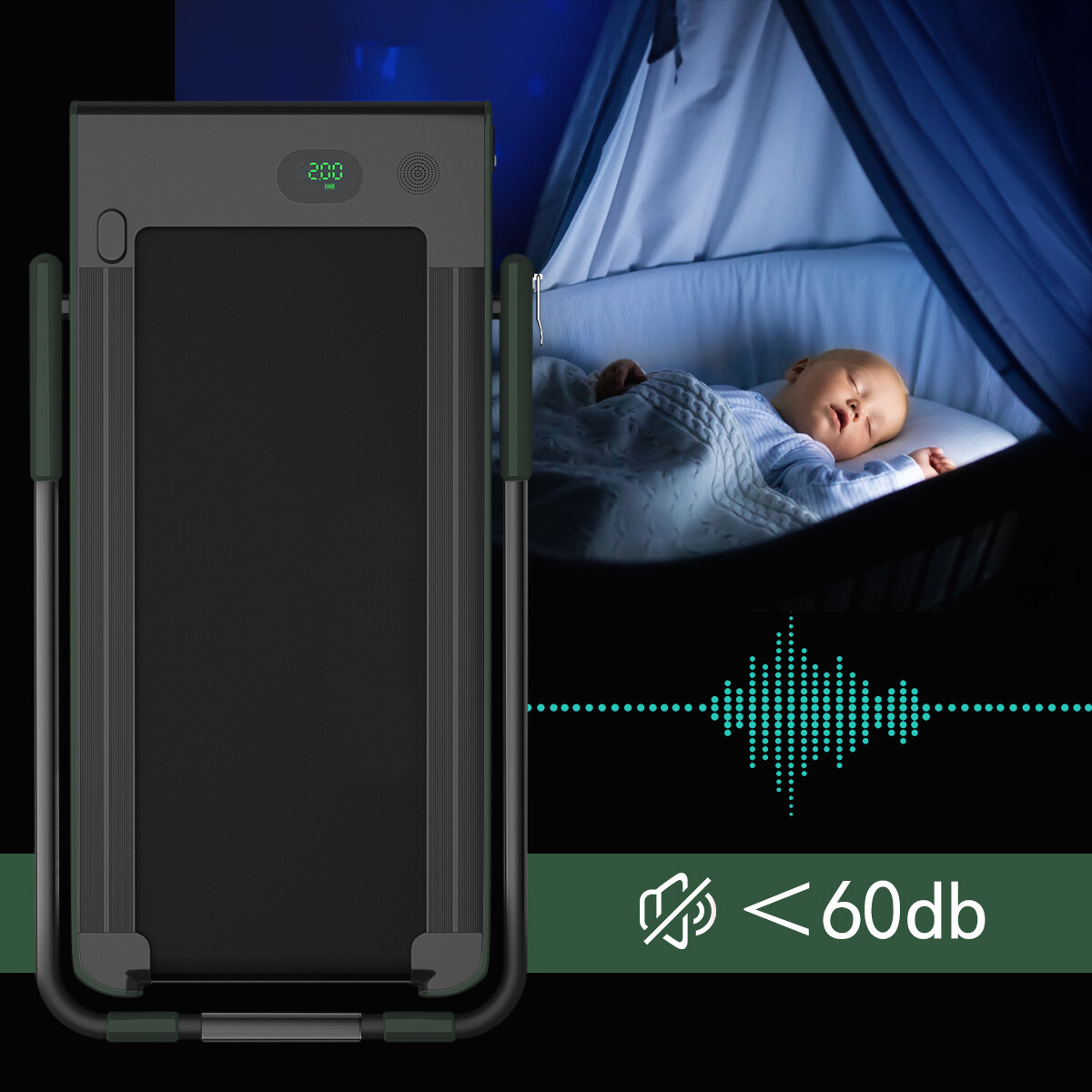 SuperFit 2.25HP 2 in 1 Folding Treadmill W/Blutooth Speaker Remote Control