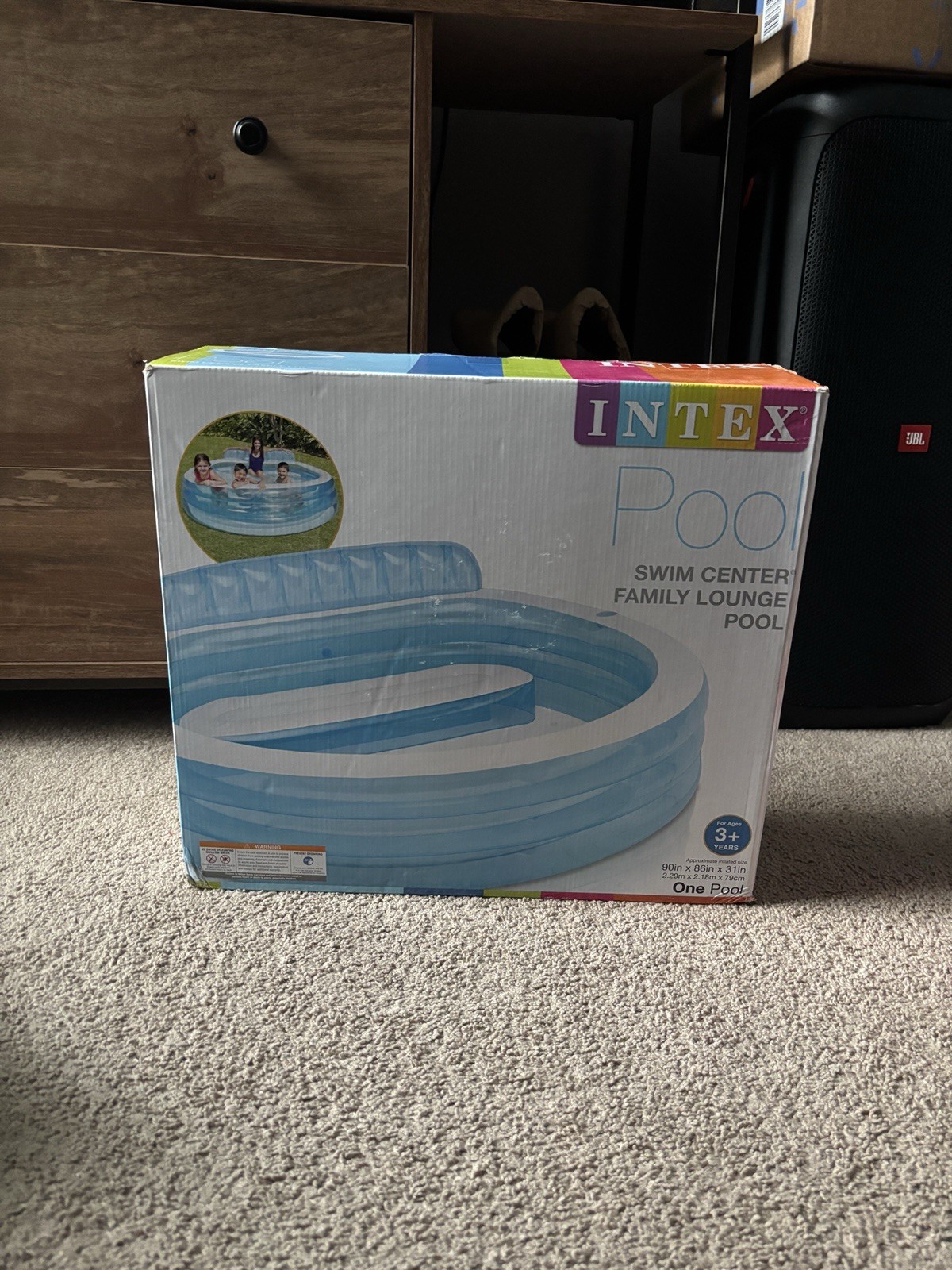 Intex Family Lounge Swimming Pool Round Brand New & Unopened (90x86x31 Inches)
