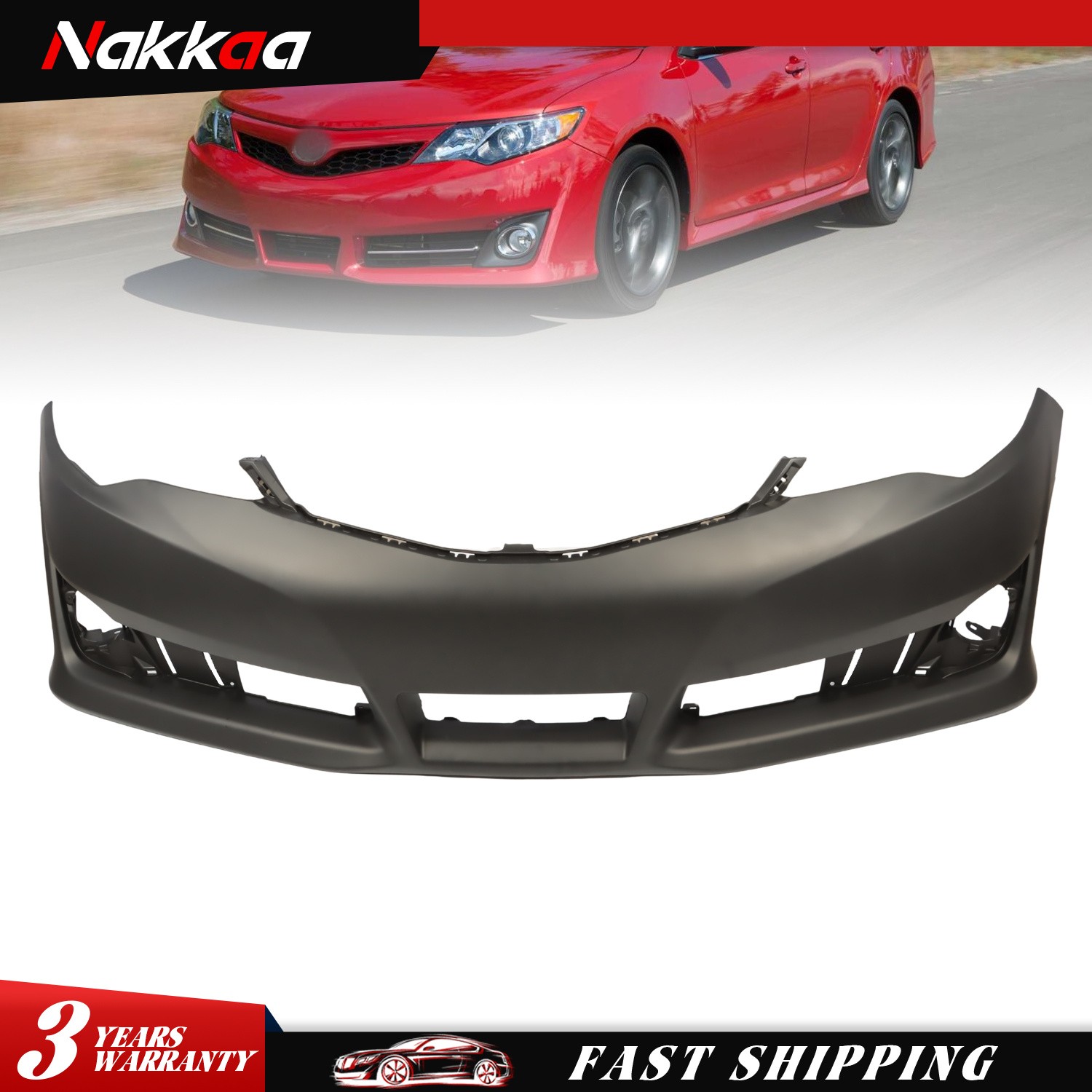 Front Primed Bumper Cover Fits For 2012-2014 Toyota Camry SE /SE Sport TO1000379
